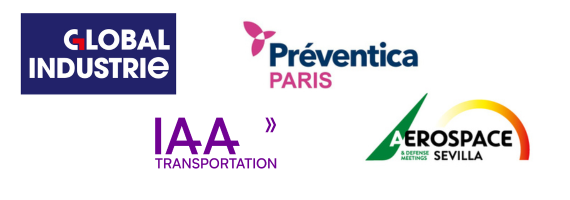 Passed events logos we participated to: Global Industrie,Préventica, IAA, Paris Air Show